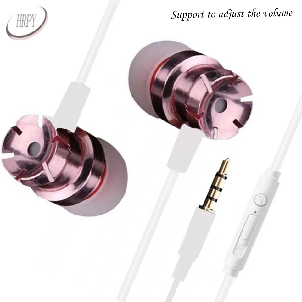 Наушники металлическая акустическая 3 5 мм разъем проводные наушники спортивные