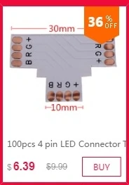 100 шт. 4 Pin гамма разъем адаптера иглы Мужской Двойной 4pin светодио дный 5050 RGB полосы