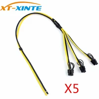 xt xinte 5pcs power supply cable 1 to 3 6p2p miner adapter cable 8pin gpu video card wire 12awg18awg cables for btc mining