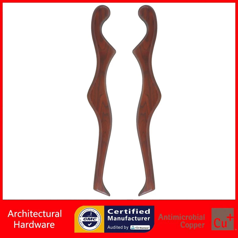 Входная деревянная дверная ручка из массива черного персика для дверей