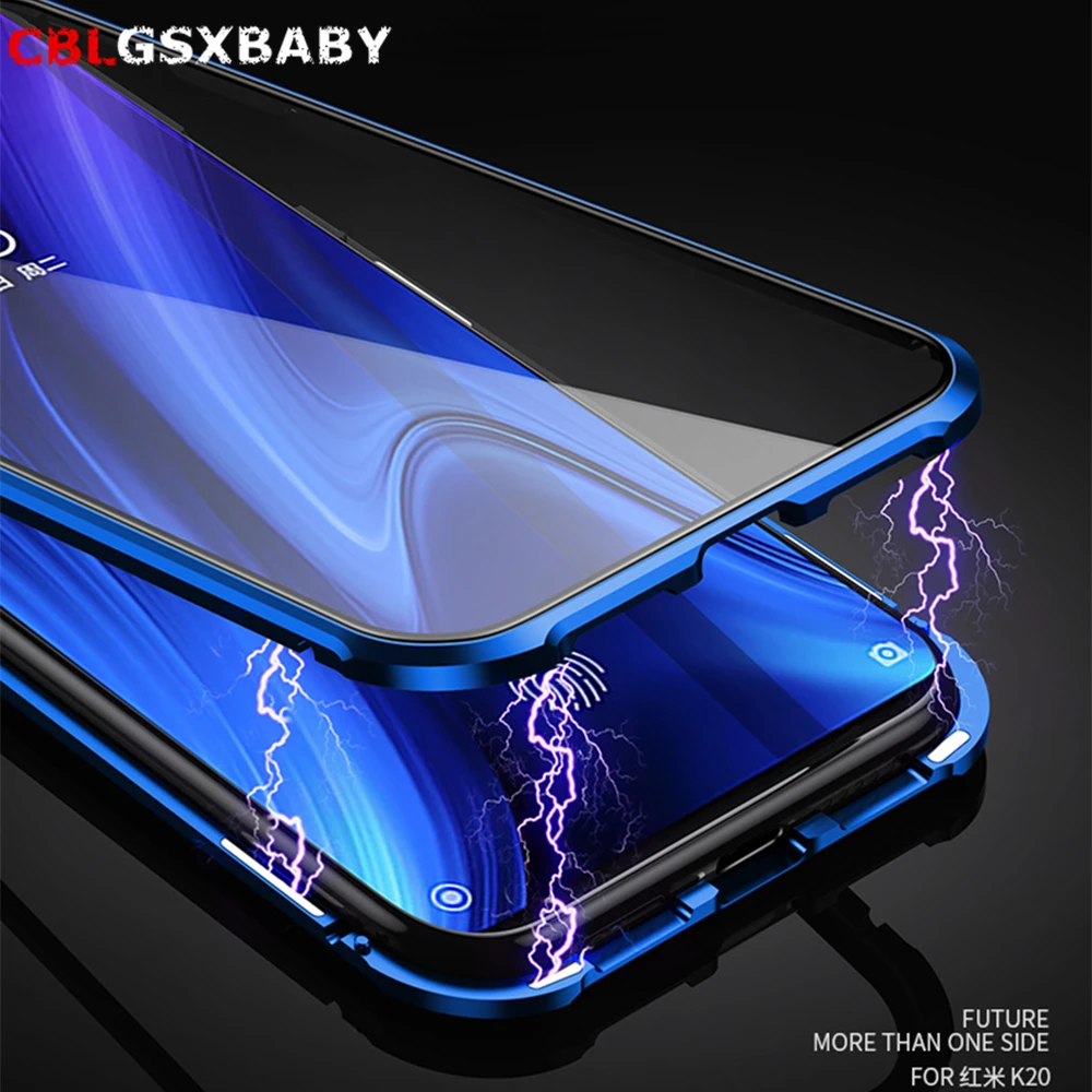 Магнитный адсорбционный металлический чехол для телефона Xiaomi 9 9se Redmi K20 Note 7 Pro CC9 A2 6X9 T двусторонний Магнитный чехол из закаленного стекла