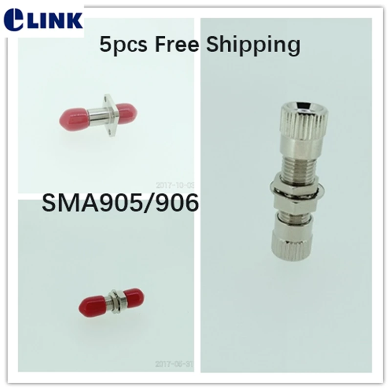 5pcs SMA905/906 fiber adapter square round type UPC APC ftth optical fibre connector SMA905/906 coupler free shipping ELINK