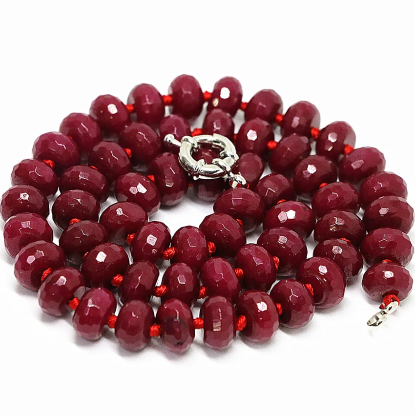 

Лидер продаж магазин при фабрике красный камень нефриты Rondelle счеты граненые бусины 6*10 мм женские прелести заявление цепи ожерелье 18 дюймов ...