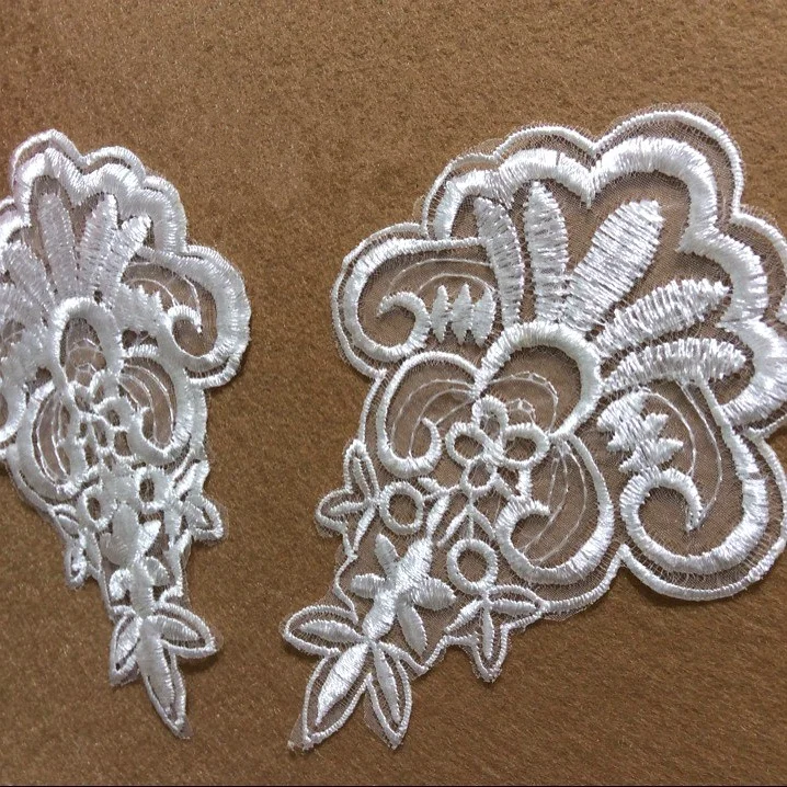 

Off White Fabric Venise Venice Lace Flower Motif Sewing Applique flower applique handmade diy wedding hair accessory