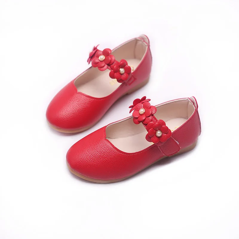 Новинка Сезон осень Детская обувь С декором в виде цветка на плоской подошве