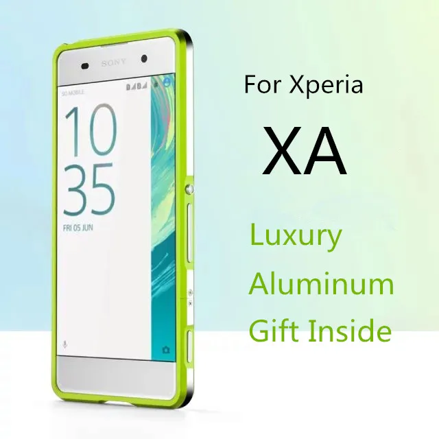 Чехол для Fundas Xperia XA роскошный Ультратонкий алюминиевый бампер Sony + 2 пленка (1