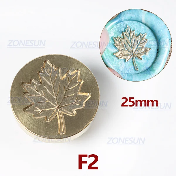 F2 ZONESUN восковая печать штамп растительное уплотнение воск штамп латунные головки с деревянной ручкой винтажный воск, оформленный в стиле ретро штамп для приглашений - Цвет: F2