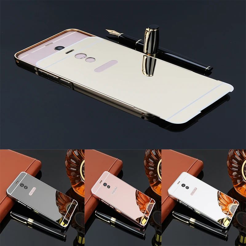 Модные Роскошные зеркальные чехлы из розового золота для Meizu m6 note, алюминиевая металлическая рамка, задняя крышка для Meilan Note 6 5,5 дюймов