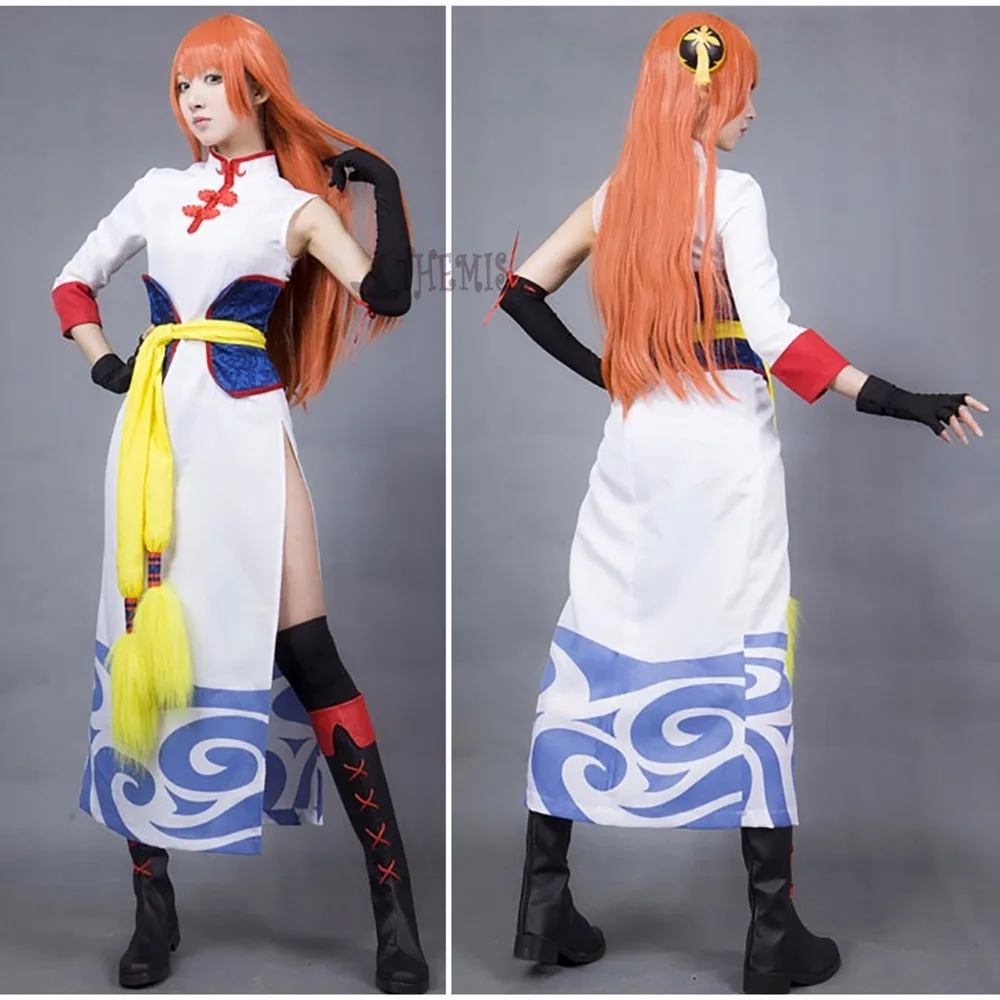 Athemis наряды в стиле аниме Gintama Chizuru Kagura Cospaly Костюм cheongsam наряд |