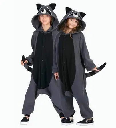 Пижама Кигуруми для взрослых животных енот Серый Енот косплей костюмы