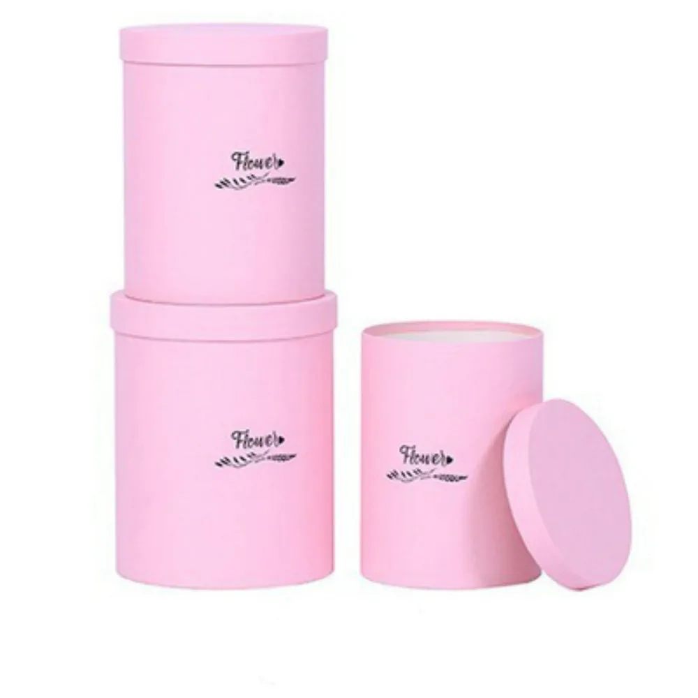 Корейский чистый цвет круглые Цветочные бумажные коробки с крышкой фольорные