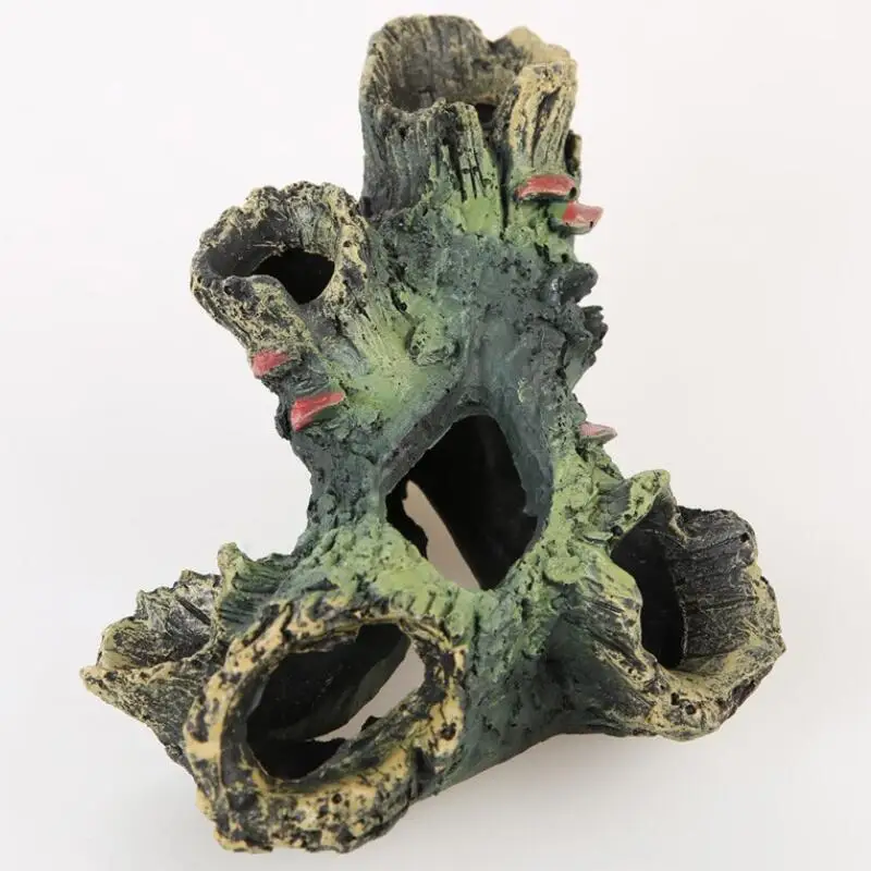 Смола Rockery Fish Tank ландшафтное украшение аквариума Rockery горная скрывающаяся пещера товары для домашних животных орнамент 1 шт