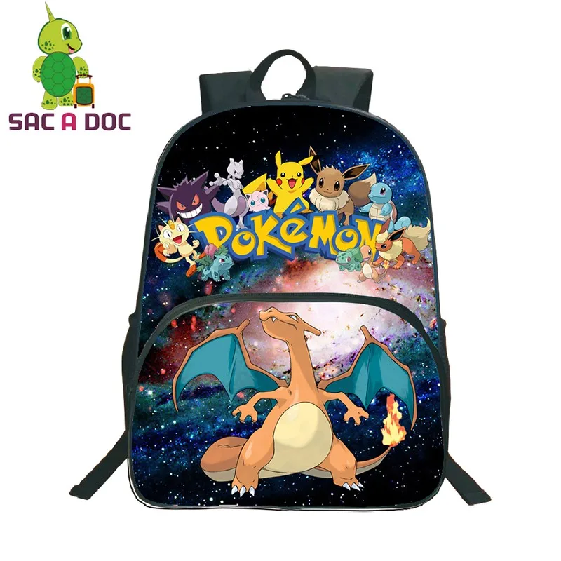 3 16 дюймов рюкзаки Покемон Bookbag галактика Вселенная Космос Покемон Charizard печать студенческий рюкзак подростковые детские школьные сумки - Цвет: 3