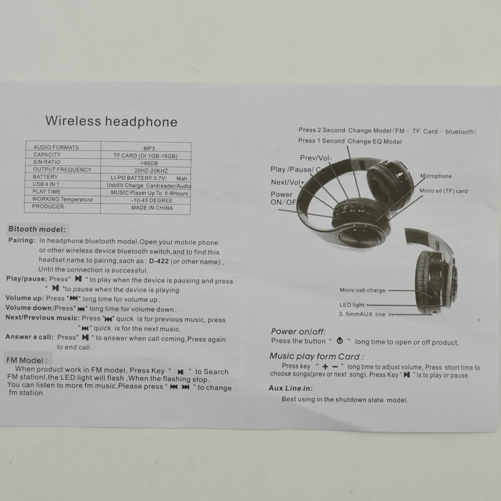 

qijiagu 10Sets Headband Wireless Bluetooth Earphone Headset with Microphone for mobile phone music earphone TF card support