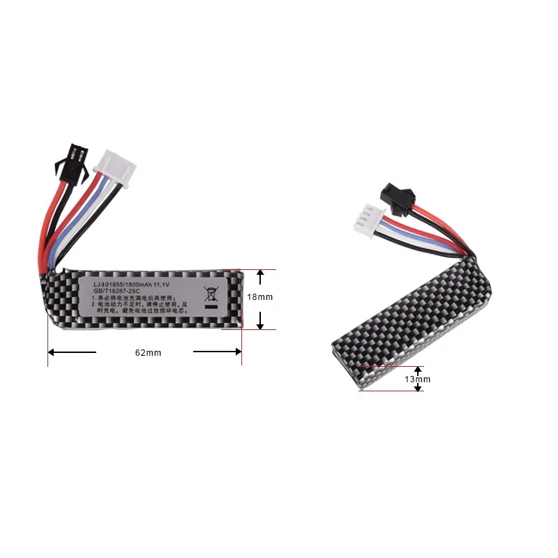 11 1 v 1800mah 25C 401855 Lipo батарея SM 2P вилка Электрический водяной пистолет rc вертолет 3S