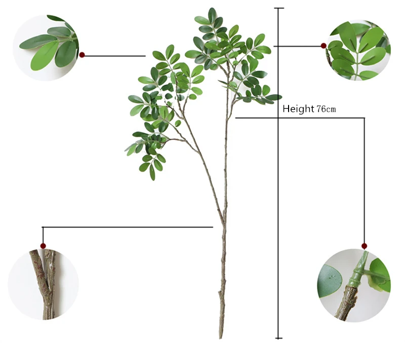 76 см имитация Эвкалиптового Масла цитрусовые листья искусственное дерево