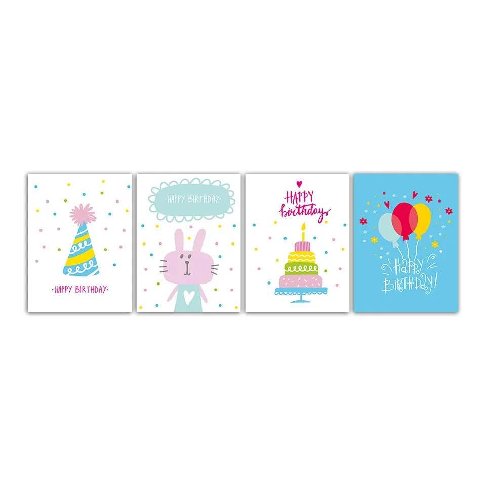 Детский Настенный художественный холст постер с принтом розового мультяшного