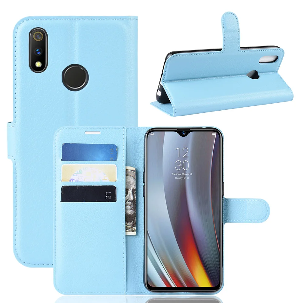 Чехол для мобильного телефона OPPO Realme3 Realme 3 Pro Realme C2, роскошный защитный флип-чехол для телефона, кожаный чехол-кошелек