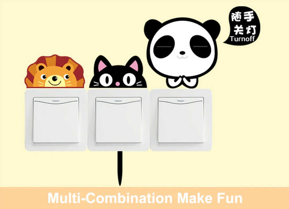 11 Наклейки в Одна деталь переключатель животных Панель для Домашний