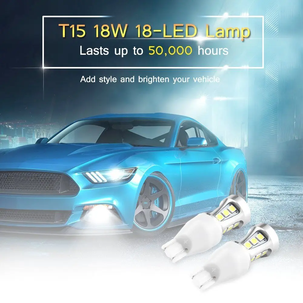 Спиверт 2X T15 светодиодный Canbus лампы без ошибок t15 клиновидный фонарь задние фары