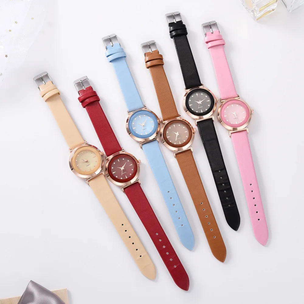 Женские часы модный кожаный браслет женские спортивные кварцевые montre femme reloj mujer