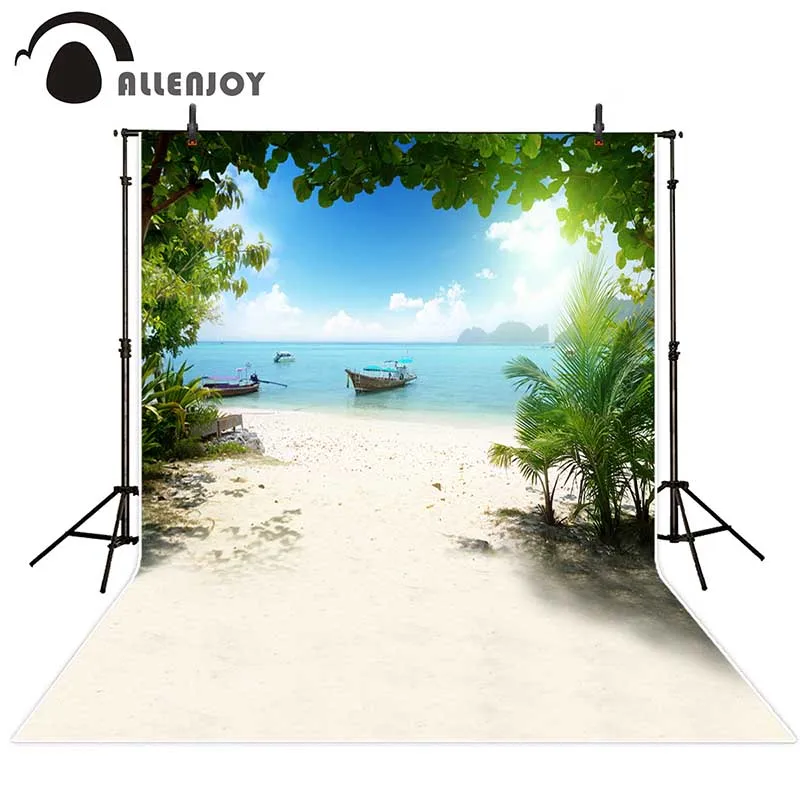 Allenjoy фоны для фотографии море пляж корабль дерево небо реквизит фотобудка