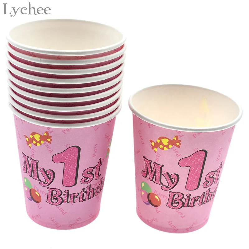 Lychee Life Girl одноразовая посуда для первого дня рождения Соломинки скатерти с