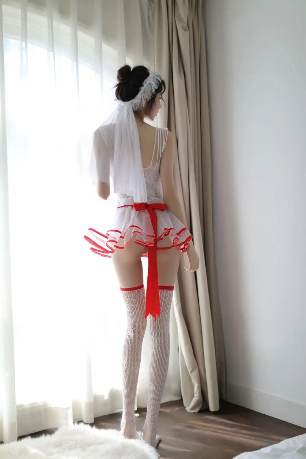Wedding Dress Costume Women Sexy Lingerie 3 Pieces White Bride Cosply Costumes Erotic Nightwear |