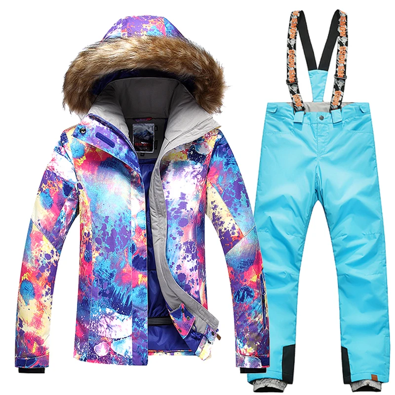 New FREE SHIPPING Gsou Snow Women winter clothing skiing jacket+pant snow suit -20-30 DEGREE woman ski size XS-L | Спорт и
