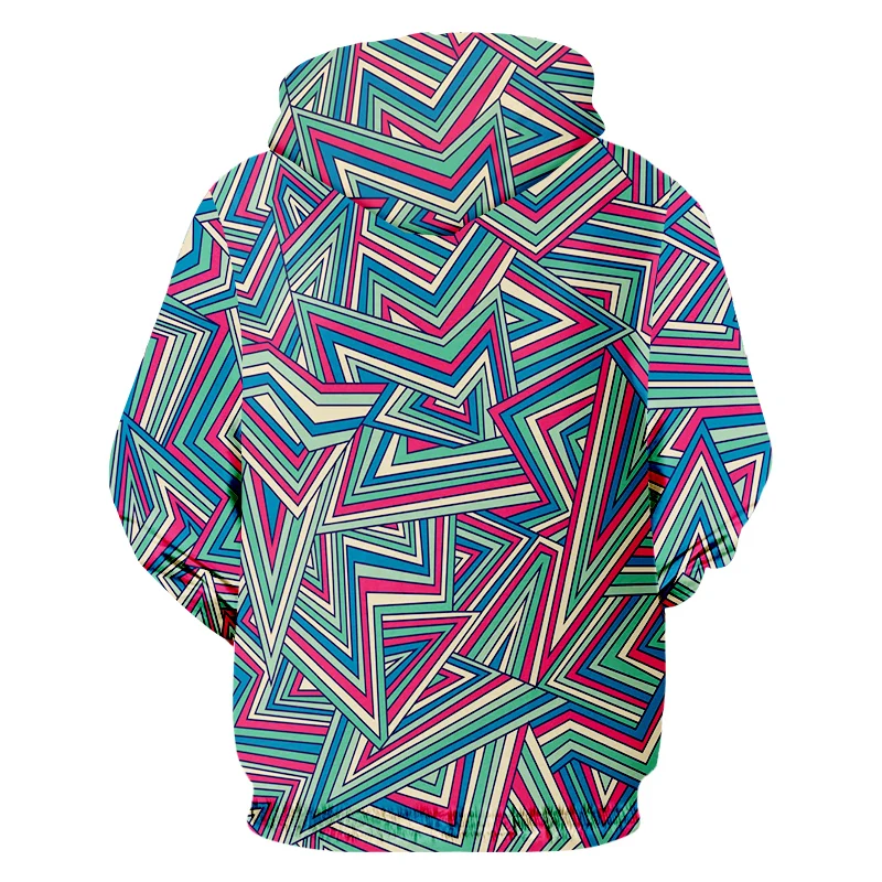 UJWI Personality Best Selling Geometric Hooded Pullover 3D Men's Hoodies Printed Pentagram Man Sweatshirt Free Shipping | Мужская