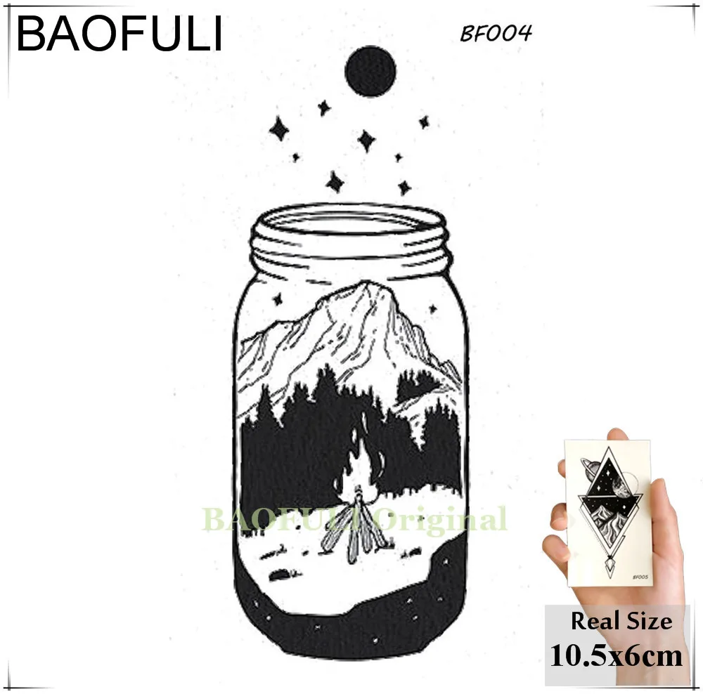 Татуировка BAOFULI мужской боди арт временная Вселенная Black Hill Star Tatoos для мальчиков