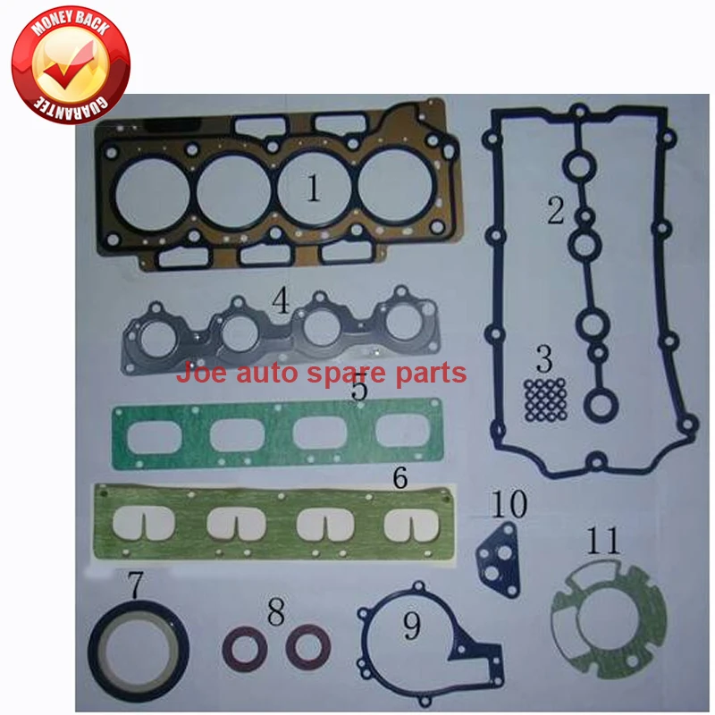 Полный комплект прокладок двигателя SQR481F 481H для CHERY A3 A5 TIGGO EASTAR 1.6L 2005 1000AA