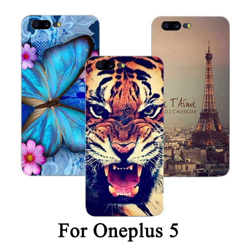 DIY с цветочным принтом животных и Эйфелевой башни ТПУ Чехол для OnePlus 5 Вышивка