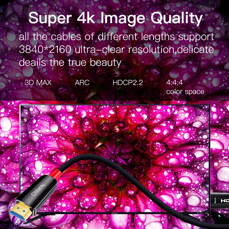 Lungfish оптический кабель HDMI 2 0 4k 60HZ HDR для HD tv Box проектора PS4 длинный 5 м 10 15 20 30 50 HDMI| |