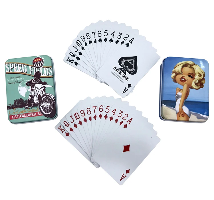 Новинка, высокое качество, жестяная коробка, ПВХ, Baccarat, Texas, Hold'em, покер, водонепроницаемый пластик, игральные карты, креативный узор, подарок, настольная игра