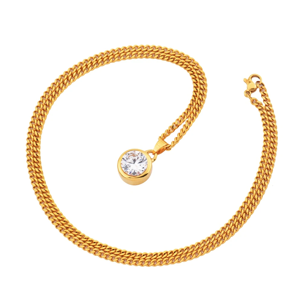 2018 new Hiphop Goofan Cylindrical stones Pendant Necklace Stainless Steel Fashion Jewelry for Men Women Gift STN918 | Украшения и