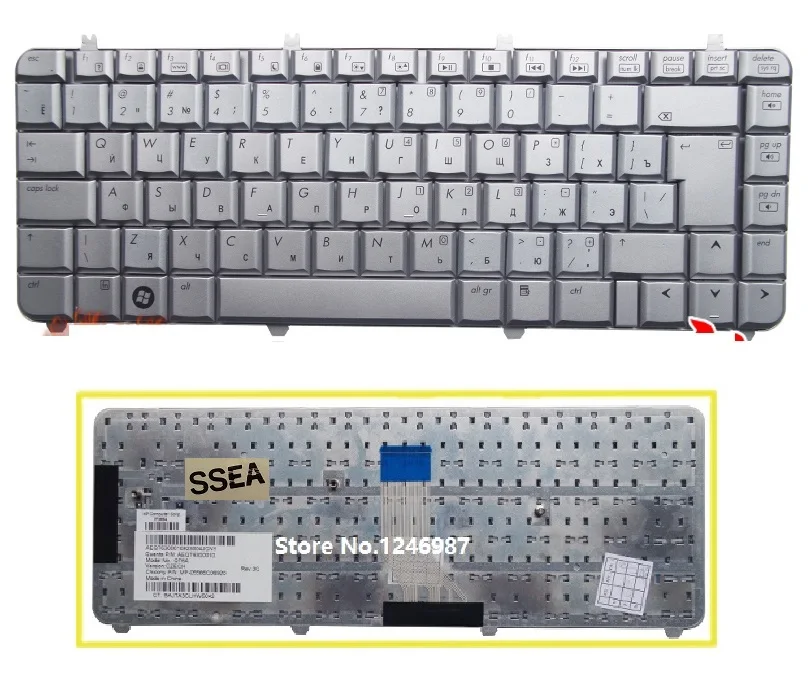 

SSEA Новая русская клавиатура Серебристая для ноутбука HP Pavilion dv5t dv5z dv5
