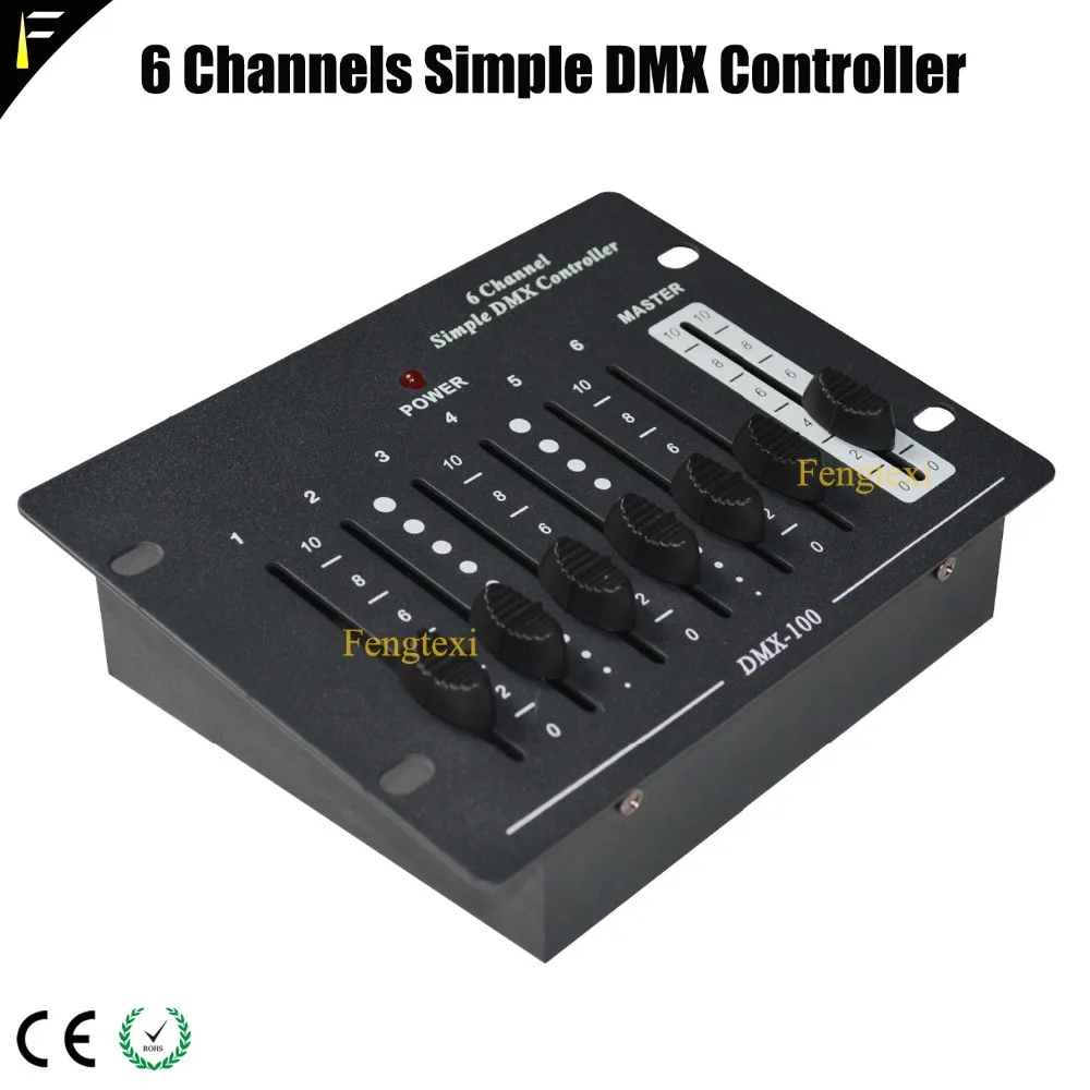 6 Channel Simple DMX Controller Stage Light Equipment DMX Remote Portable Console/Controller DMX512 Stage Light Fixtures Control