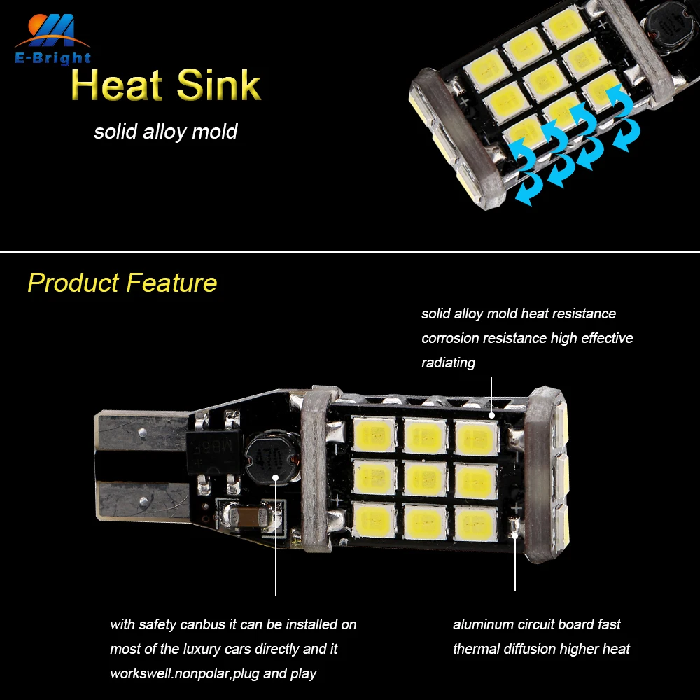 YM E Bright 4 шт. T15 canbus светодиодные лампочки 2835 21 SMD лампы заднего хода без ошибок DC 12V