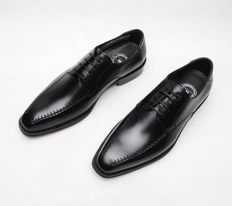 

Oxford shoes Lace-UP leather wedding shoes men's business dress shoes square head Goodyear handmade shoes