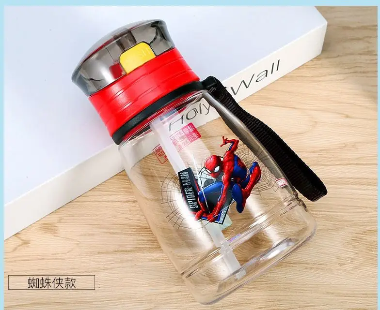 Straw 370ML Disney 370 мл детские чашки для младенцев кормления воды герметичная Питьевая чашка Kawaii бутылка воды портативный открытый моя бутылка дети - Цвет: Straw 370ML