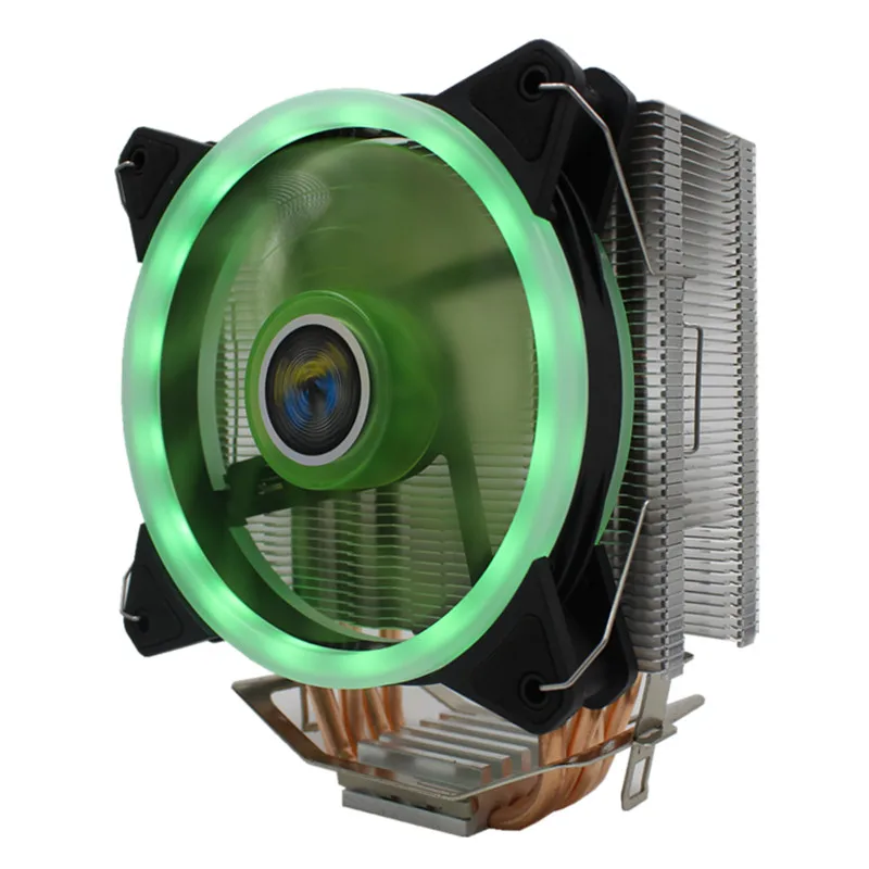 Зеленый 4 Heatpipe 3/4PIN 12 см RGB светодиодный компьютер процессор кулер вентилятор охлаждения радиатора радиатор для Intel LGA 1150/1151/1155/1156/775/1366 AMD - Цвет лезвия: Зеленый