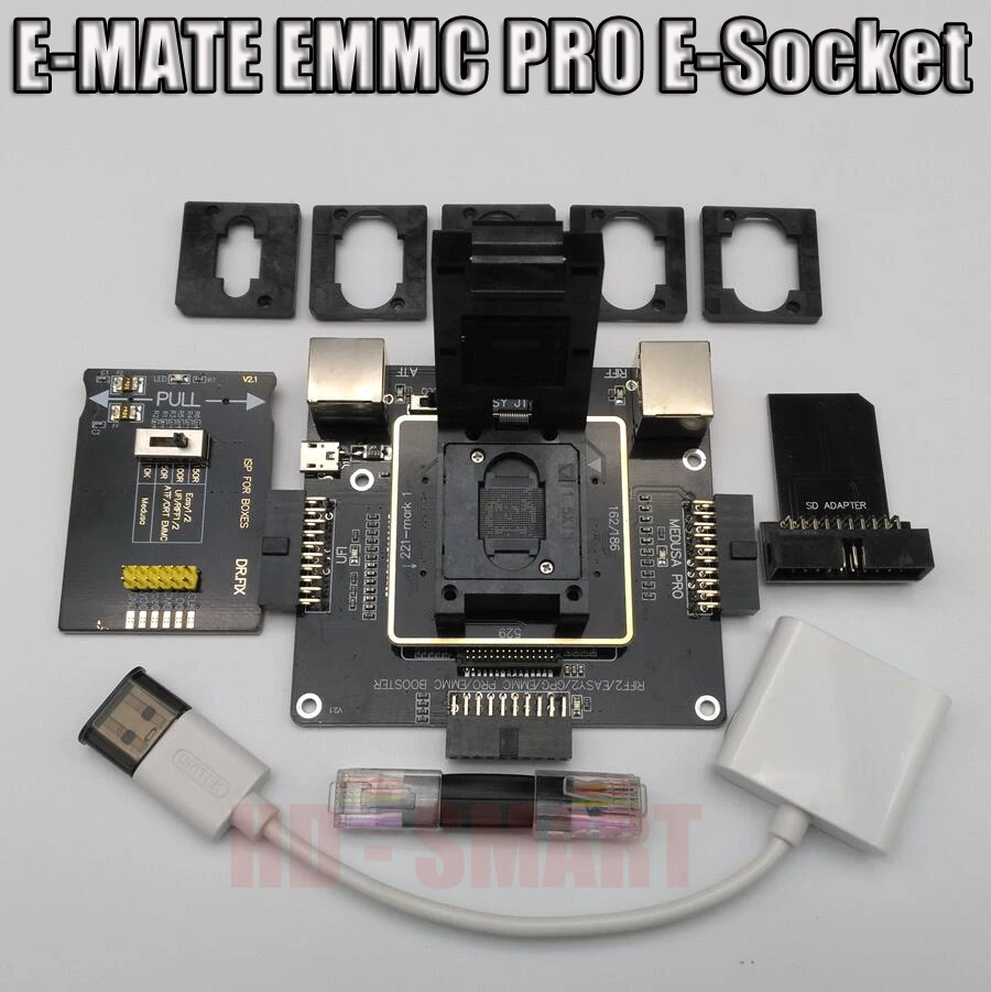 E-MATE коробка E mate box E-Socket 6 в 1 без сварки BGA169E BGA162 BGA221 поддержка Медуза Pro box/UFI/ATF/легкий JTAG Plug/RIFF box