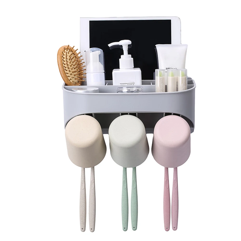 ECOCO Automatic Toothpaste Dispenser Wall-mounted Toothbrush Cup Holder Hair Dryer Storage Rack Bathroom Organizer Accessories - Цвет: type 3