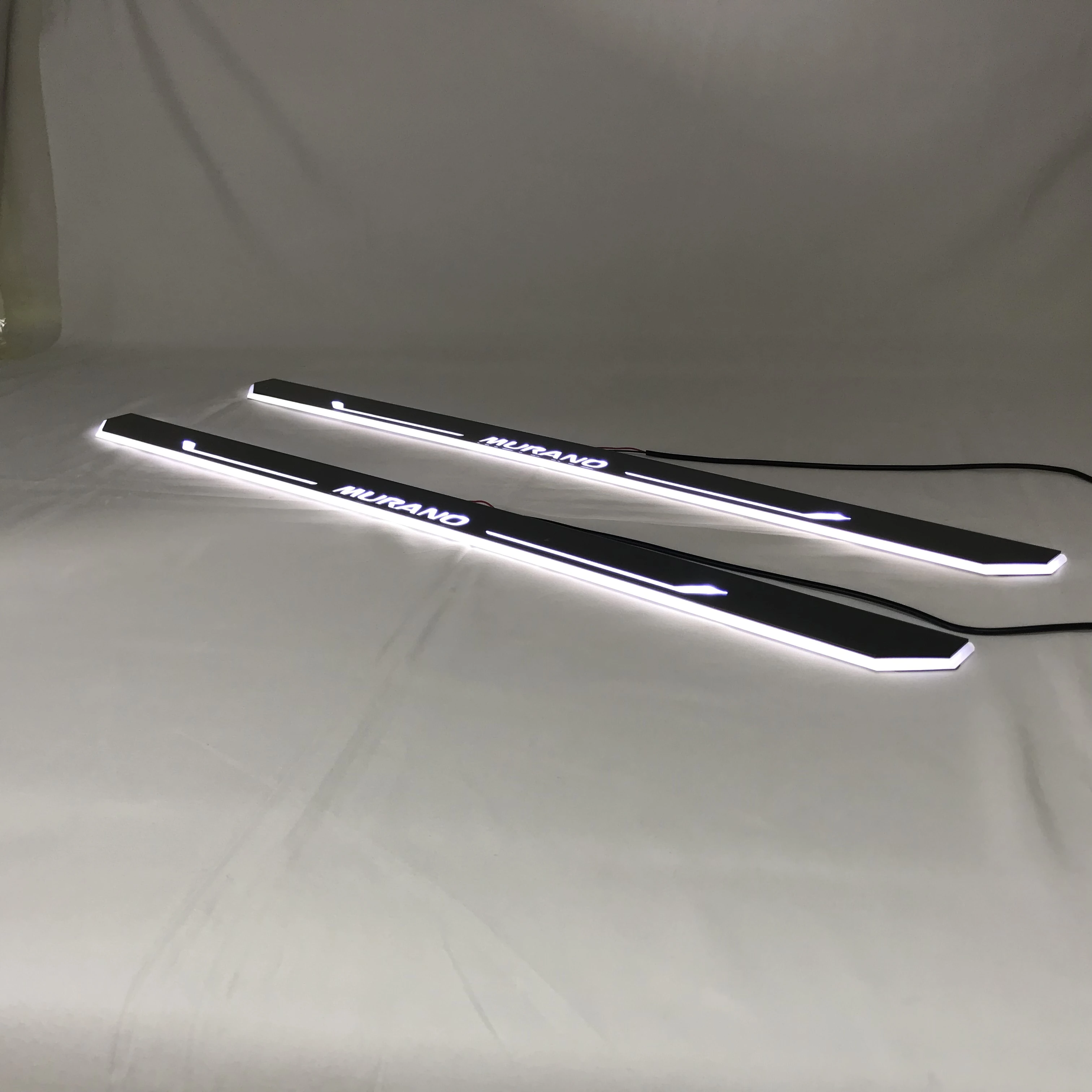 RQXR led движущиеся двери потертости для nissan МУРАНСКОГО динамического порога плиты плоский накладной поток/фиксированный свет, 2 шт