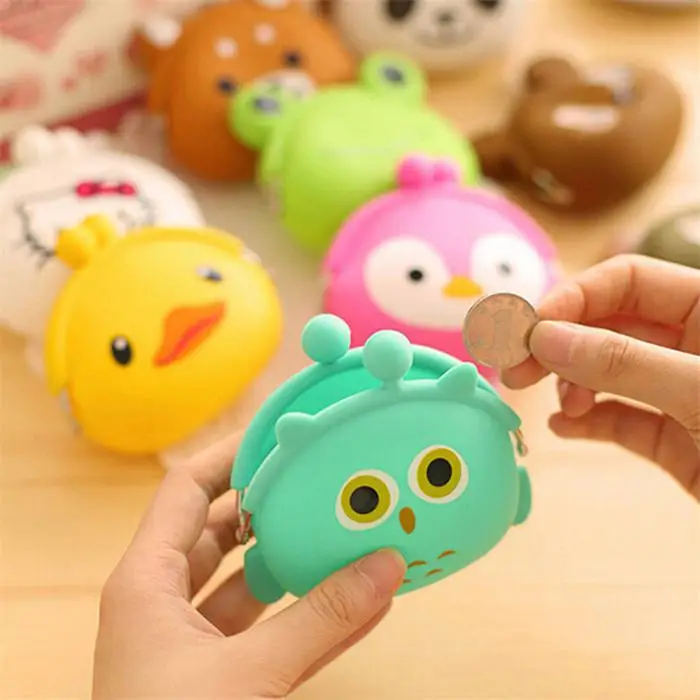 Оптовая продажа милые животные Женский силиконовый кошелек для мелочи японские