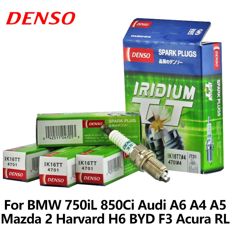 Автомобильная свеча зажигания DENSO для BMW 750iL 850Ci Audi A6 A4 A5 Mazda 2 Гарвард H6 BYD F3 Acura RL Vios
