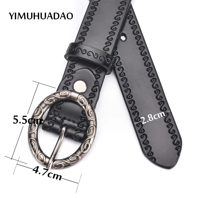 Fashion female genuine cow leather belt high quality belts with vintage pin buckle for ladies customized women's waistband . |