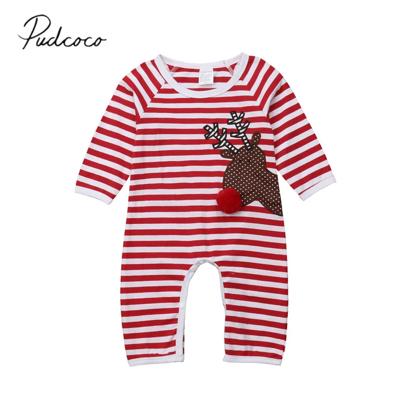 2018 новый детский Рождественский Комбинезон для маленьких девочек и мальчиков