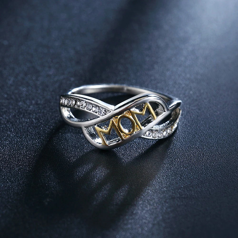 Женское кольцо с фианитом серебряного и золотого цвета камнем | Украшения